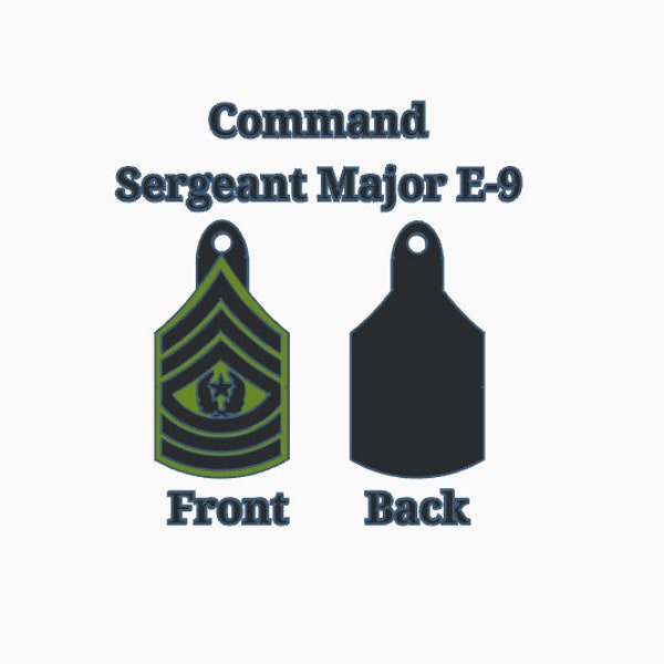 US Army Command Sergeant Major E9 Keychain - Backpack - Bag Charm