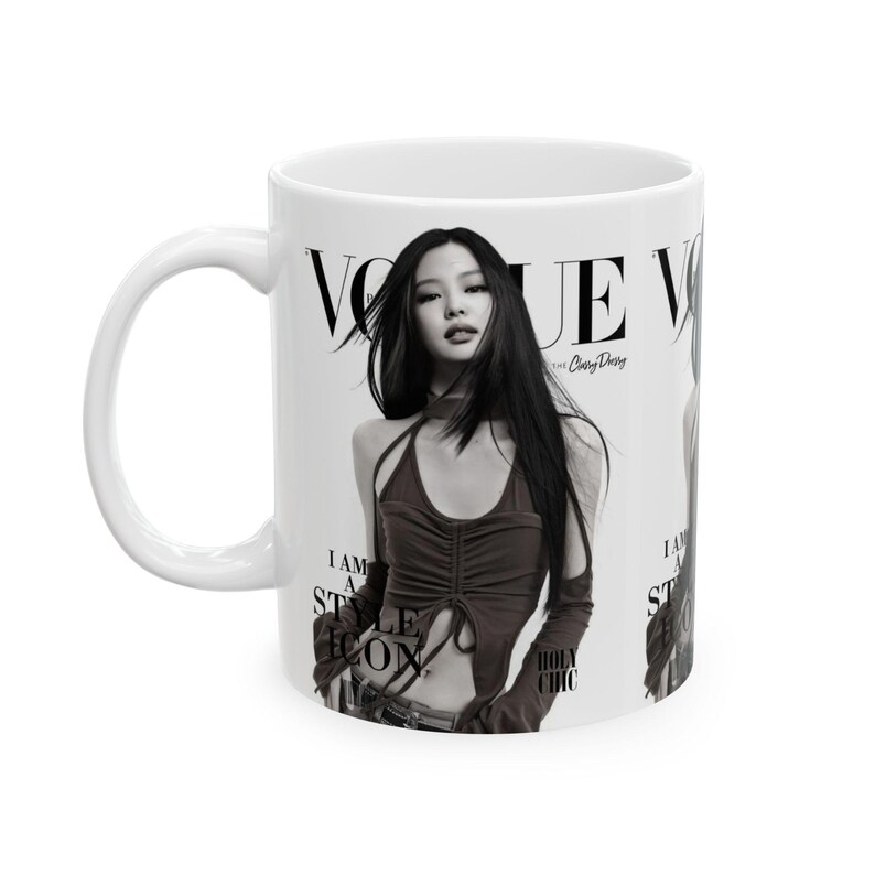 Model mok tijdschriftomslag Vogue | Keramische koffiekop afbeelding 1