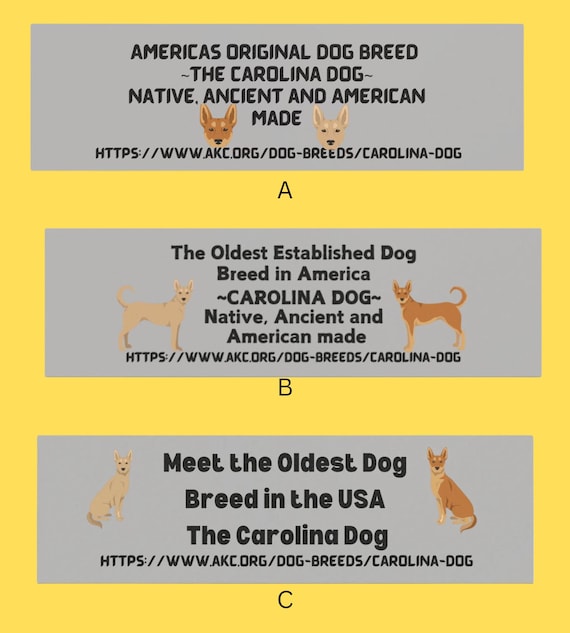 Carolina Dog Car Magnets, Carolina Dog Vinyl Car Bumper Sticker Car Enthusiasts, Carolina Dog Lover, Vehicle Owners, Pet Owners,