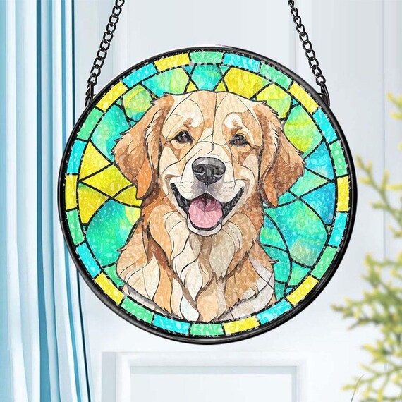 Custom Carolina Dog Stained Glass Suncatcher, Pet Ornament, Remembrance Gifts for Pet Lovers, Pet owner gift, fur, mom, dog dad