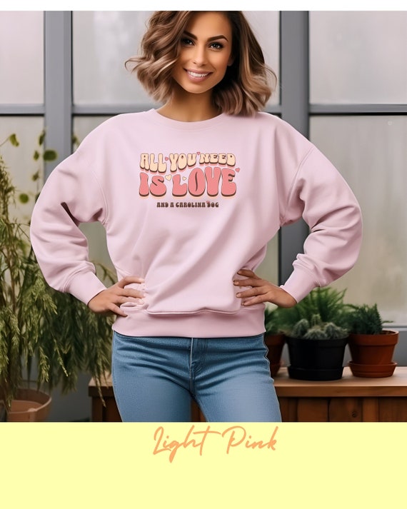 All You Need is Love and a Carolina Dog Sweatshirt | Valentine's Gift for Dog Moms | Carolina Dog Lover Gift | New Dog Owner Gift