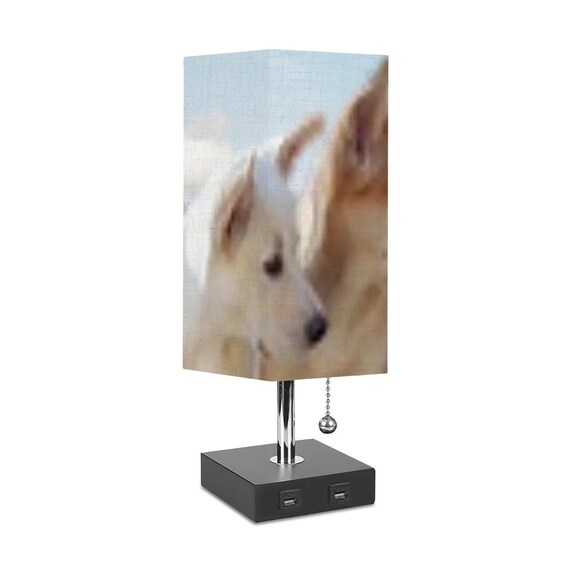 Square Table Lamp with USB Port