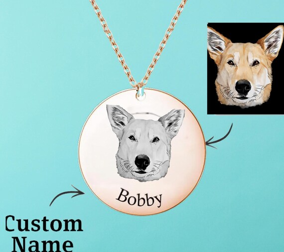 Custom Photo Engraved Name Necklace –  A Keepsake ,dog mom gift a great gift for dog mom as she can pick her favorite pic of her best friend