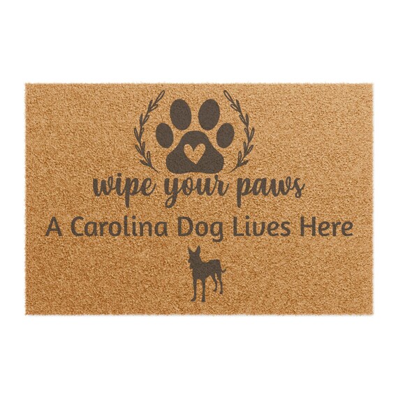 Doormat, Carolina Dog Wipe Your Paws Home Rug, Front Entry Decor, Outdoor Welcome Mat, Pet Lover Gift, Housewarming Present
