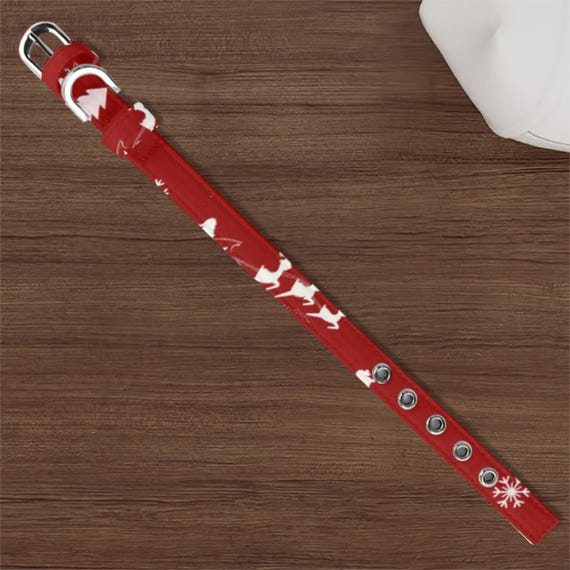 Christmas pet collar red with Santa and his sleigh Christmas gift pet gift new owner gift dog mom