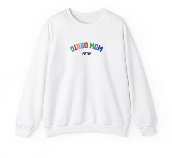 Dingo Mom University Style Lettering Personalized Sweatshirt.Unisex Heavy Blend™ Crewneck Sweatshirt