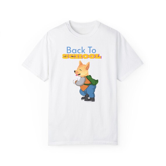 Carolina Dog Back to School Unisex T-shirt, Dog Lover Gift, Pet Owner Tee, Animal Graphic Shirt, Vintage Washed Top