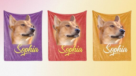 Custom Pet Blanket Personalized with Photo and Dog Name  Personalized Soft & Cozy Throw for Dogs Perfect Gift for Pet Lovers