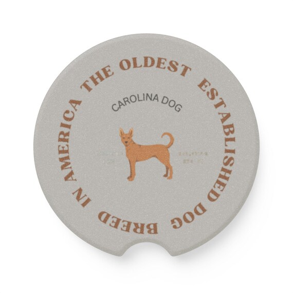 The oldest established Dog Breed in America Soapstone Car Coaster, Carolina Dog Auto Accessories, Cup Holder Coaster, CarDecor, DogLoverGift