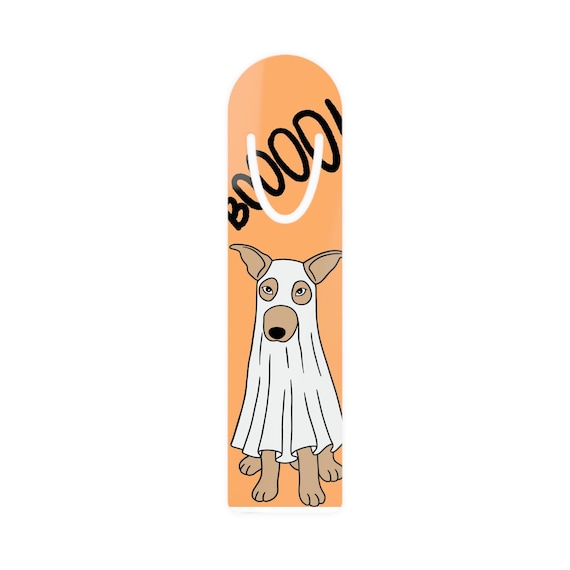 Carolina Dog Ghost "Boo" Bookmark | Halloween Dog Lover Bookmark | Spooky Pet Bookmark | Ghost Dog Bookmark | Halloween Gift for Book Lovers