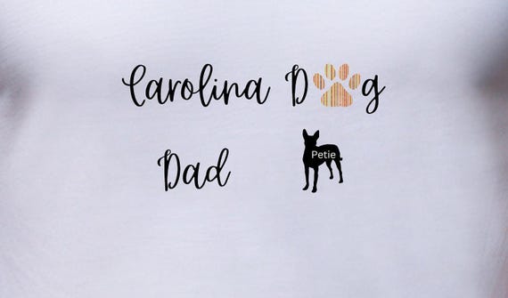 Carolina Dog Dad personalized Short Sleeve Tee with dog name in paw,personalized dog name shirt,great gift for Fathers day and birthdays