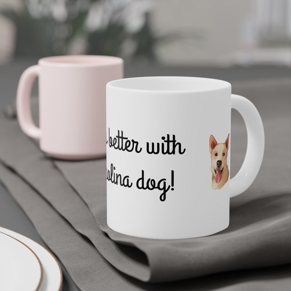 Carolina dog coffee Ceramic mug, dog coffee mug gift ideas for dog lovers dog moms and dads custom pet mugdog mug forcoffee and dog lovers