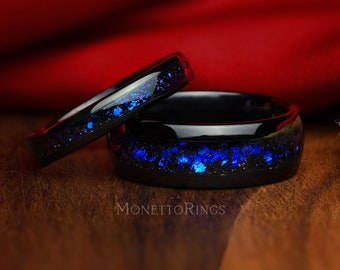 Conjunto de anillos de pareja de la nebulosa de Orión, alianza para él y para ella, anillo de bodas para hombres, anillo de bodas para mujeres, regalo para él, anillo para parejas, ajuste cómodo