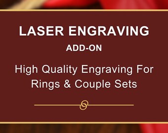 Lasergravur Add-On für Ringe & Paar-Ring-Sets, hochwertige Lasergravur, benutzerdefinierte Lasergravur