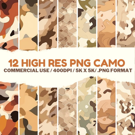 Commercial Use, Desert Army High-resolution 400dpi Camo .PNG Patterns - Etsy