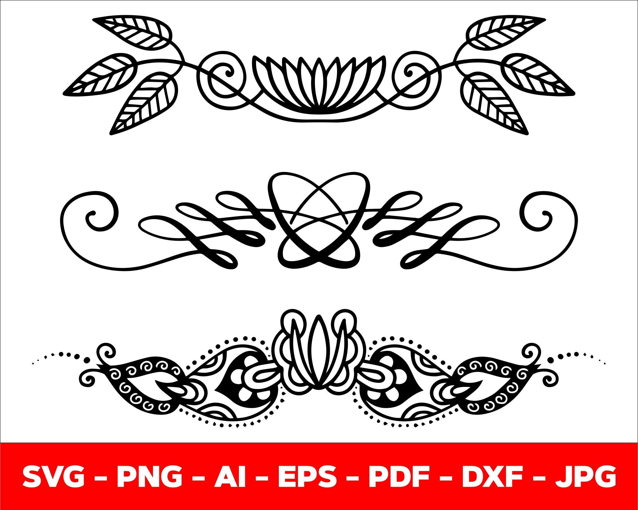 Decorative Elements SVG Ornaments Svg Flourishes SVG Swirls Etsy