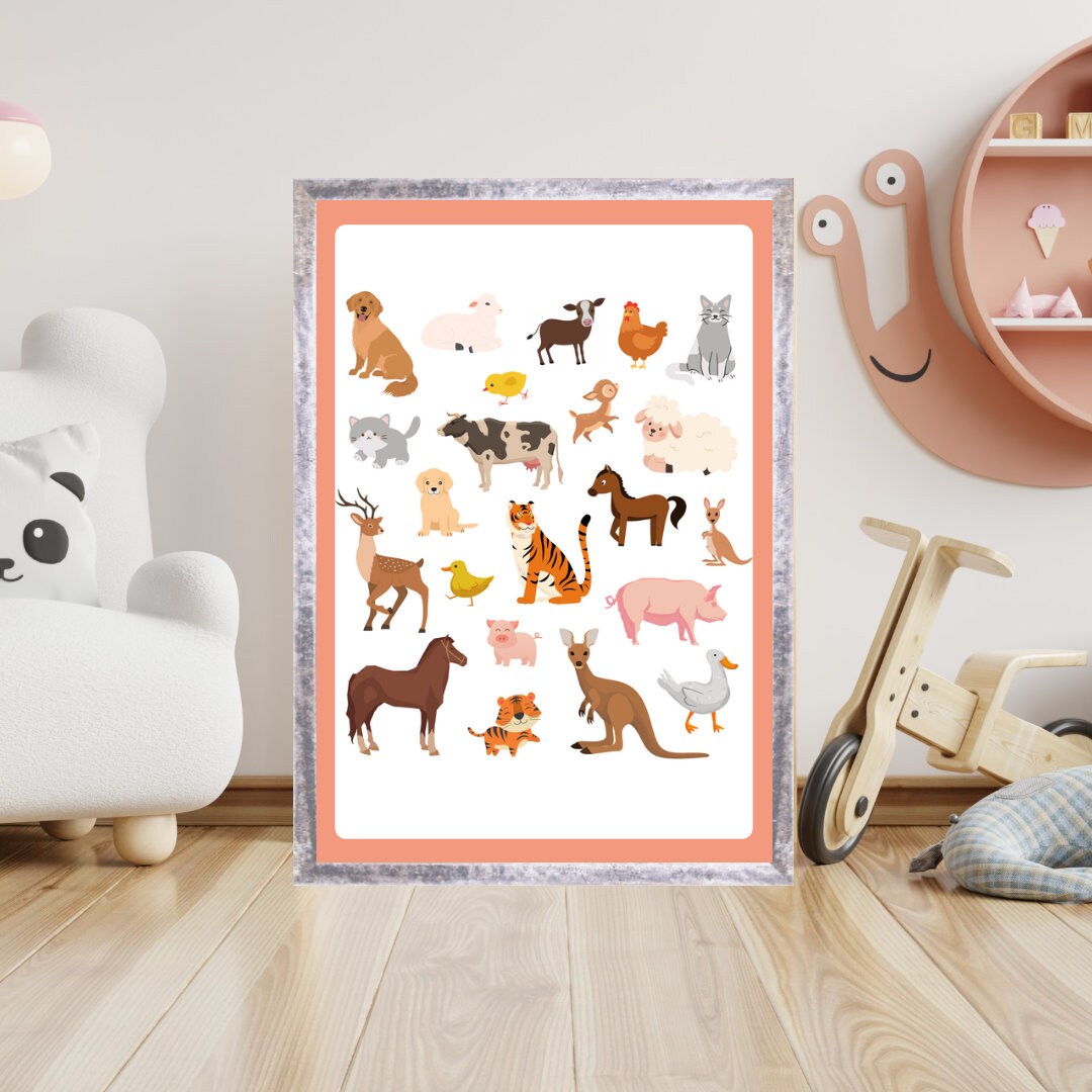 Cartoon Animals Printable Poster Baby Boy Room Wall Poster - Etsy