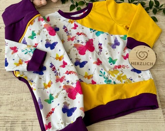 Children's clothing set "Spring Butterfly" sweater trousers HerzlichbySebastian