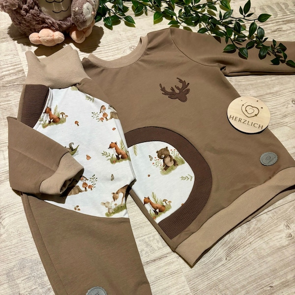 Children's clothing set "Between leaves and fir trees" HerzlichbySebastian