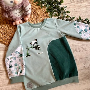 Kinderkleidung Set Warmer Eukalyptus Pulli Hose HerzlichbySebastian Pulli Panda