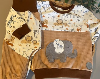 Kinderkleidung Set "Ein Elefant auf Safari" Handmade HerzlichbySebastian