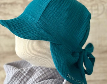 Baby Children&#39;s Caps Muslin Sun Hat &quot;Shade Provider&quot; HerzlichbySebastian