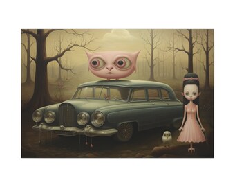 Enchanted Journey: Whimsical Realism Canvas Wall Art Print