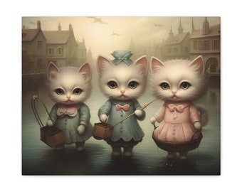 Whiskered Dreamscapes Canvas Wall Art Print