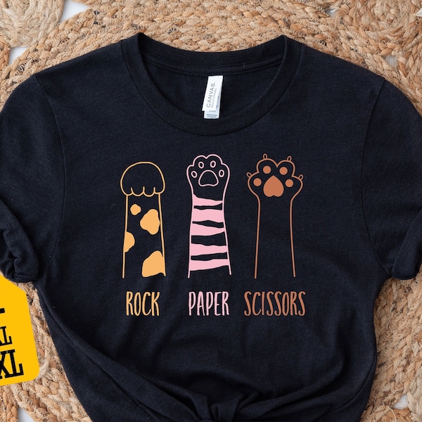Rock Paper Scissors Shirt, Cat Lover Shirt, Animal Themed Shirt, Cat Shirt, Paw Shirt, Gift For Cat Mom, Pet Owner Shirt, Animal Lover Shirt