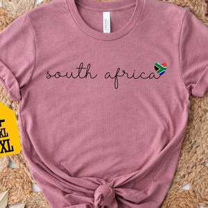 South Africa Shirt With Flag Heart, Minimalist Travel Tee, Africa Pride Gift, Unisex Vacation Shirt for South Africa Lovers