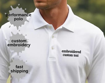 Custom Embroidered Dry-Fit Performance Polo Shirt, Business Logo Workwear