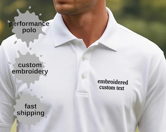 Custom Embroidered Dry-Fit Performance Polo Shirt, Business Logo Workwear