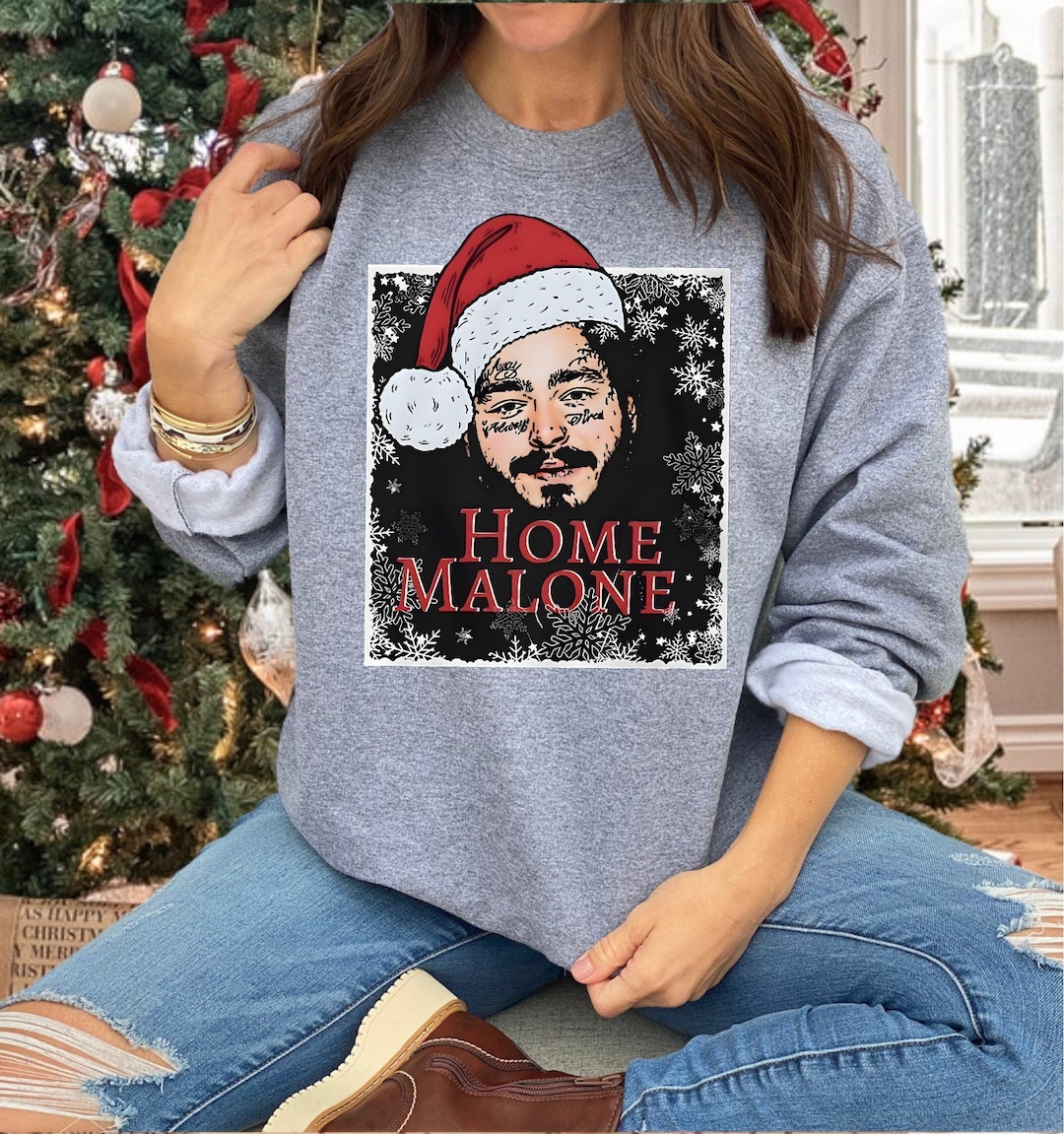 Home Malone Sweatshirt Ugly Christmas Sweathirt Home Alone Sweathirt Christmas Gift Idea Ghost Malone Shirt Etsy
