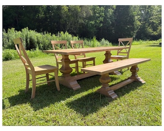 Modern Farmhouse Pedestal Table, Beech Lafitte Pedestal Table