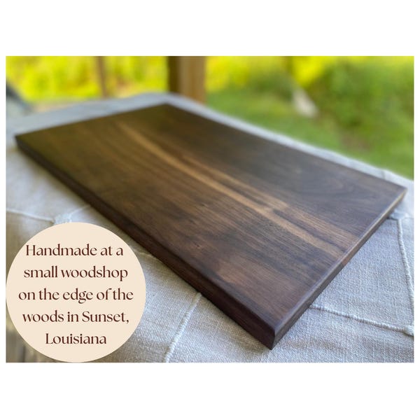 Extra Large Walnut Cutting or Serving Board, Handmade Charcuterie, Food Grade, NonToxic, Gift, Square or Rectangle Wood Serving Tray