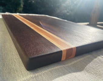 Large Cutting Board, Handmade Walnut, Cherry, and Maple Cutting or Charcuterie Board, Non Toxic, Food Safe, Groomsman Gift, Reversible