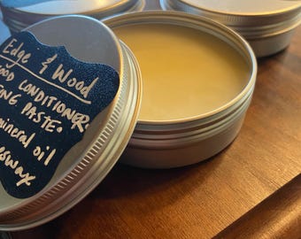 Bienenwachs und Mineralbrett-Öl, selbstgemachte Holzkonditionierung und Polierpaste für Schneidebretter Schalen oder Schnitzereien 120 ml Dose