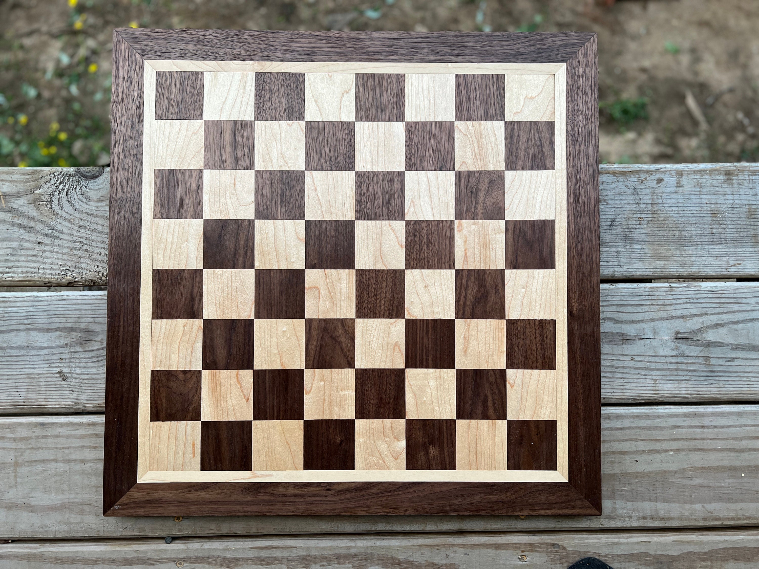 Ocean Cloud Maple Wood Chess Board (With Border)