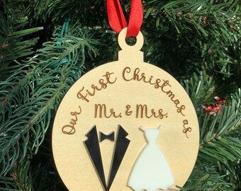 First Christmas as Mr. and Mrs. Christmas Ornament