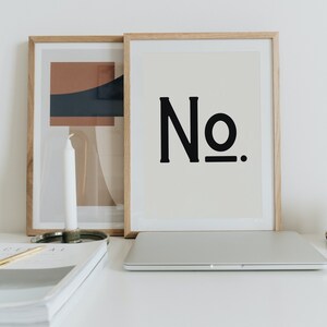 No. minimalist wall art, printable digital download, text wall art, funny quote poster, minimalist poster, monochrome print, typography art