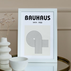 Bauhaus minimalist wall art, printable digital download, text poster, Bauhaus style, Vintage black and white, monochrome typography print