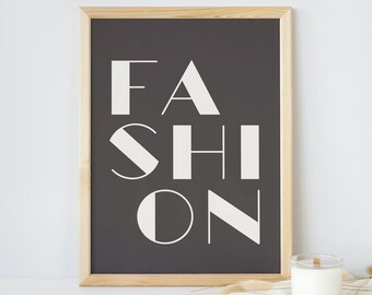 Fashion Typography Print: Minimalist Black and White Wall Art (PDF)
