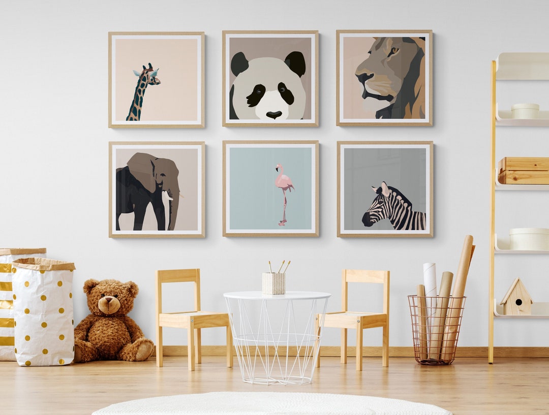 Safari Animal Prints Set: Minimalist Nursery Decor (digital Download ...