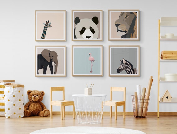 Safari Animal Prints Set: Minimalist Nursery Decor (Digital Download)