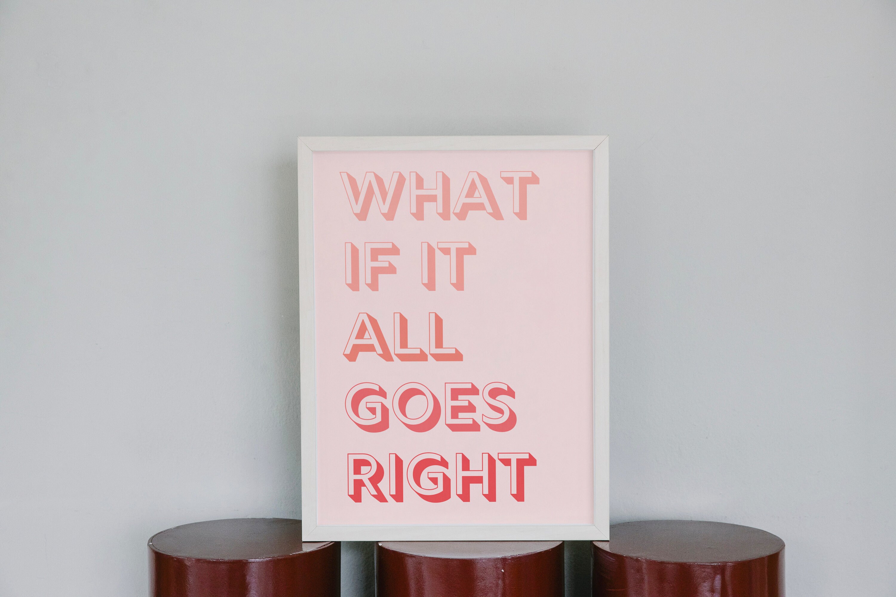 Motivational Quote Print: Pink Typography Wall Art (digital Download ...