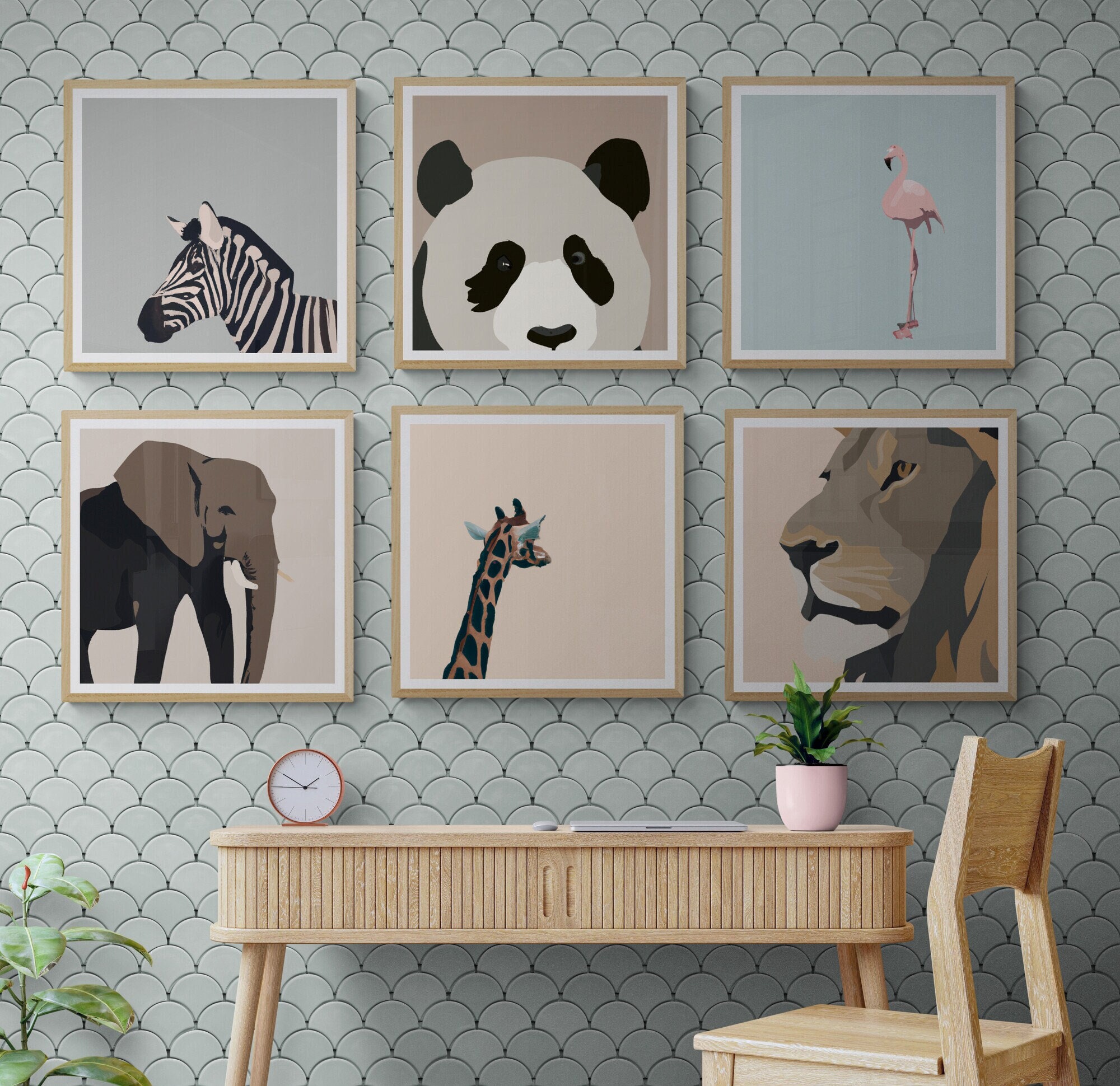Safari Animal Prints Set: Minimalist Nursery Decor (digital Download ...