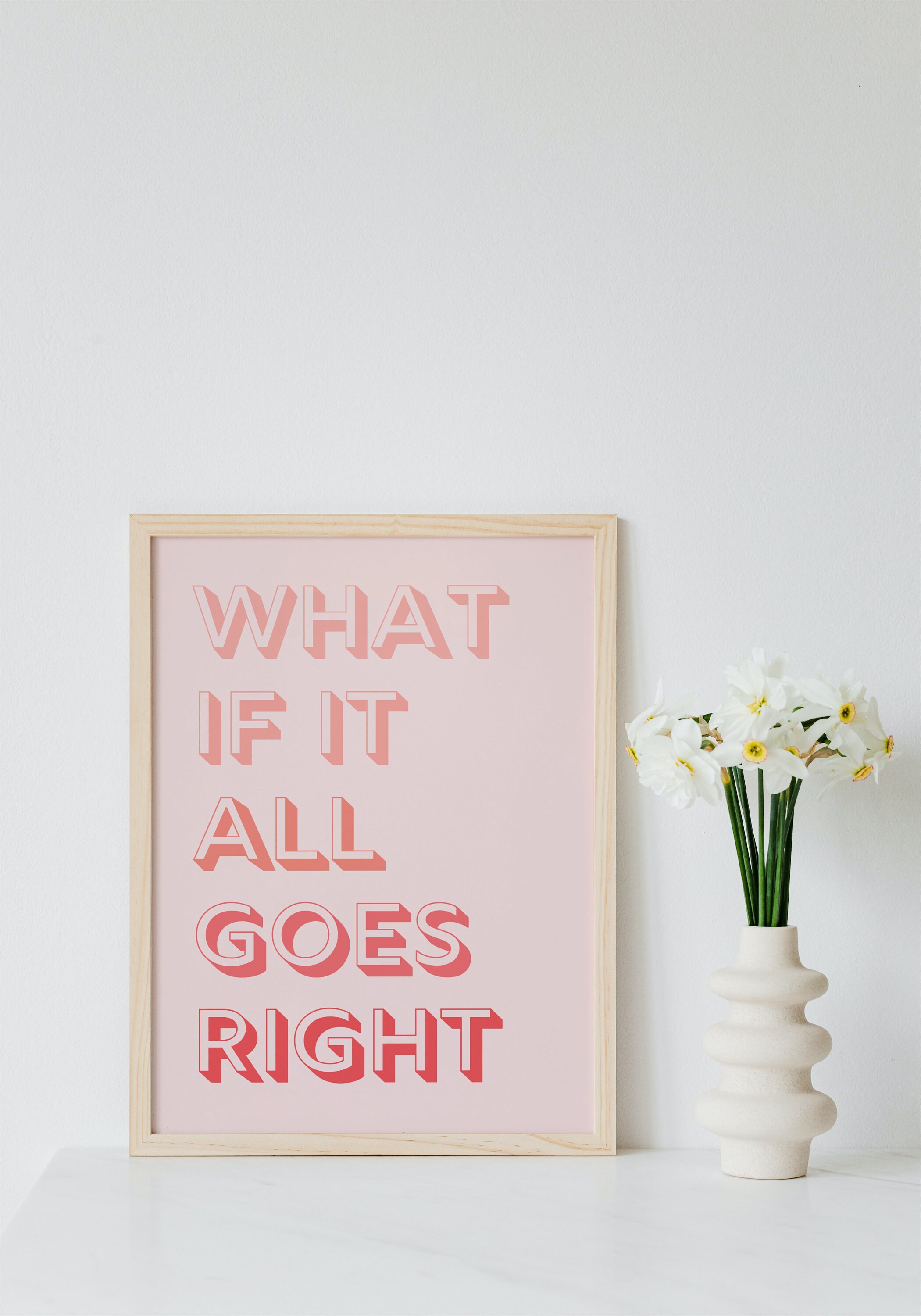 Motivational Quote Print: Pink Typography Wall Art (digital Download ...