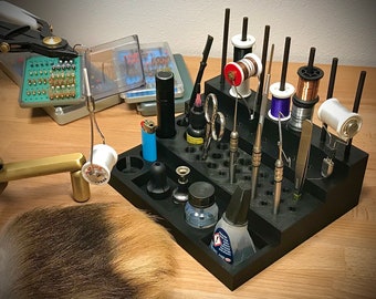 Fly tying tool caddy/organizer for fly fishing
