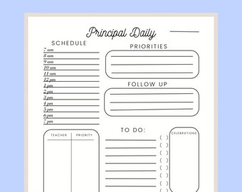 School Principal Daily Planning Sheet (Printable)