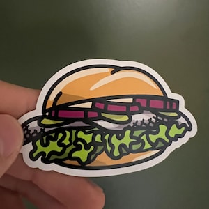 Fish sandwich magnet | onions, Bismarck, herring, fish, fish market, bread rolls, kitchen, Hamburg, gourmet, refrigerator, car, magnets